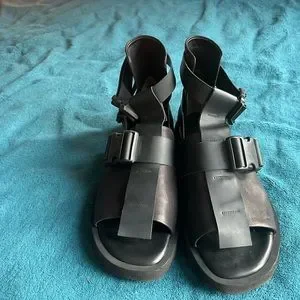 Puro Shoes | Shoes | Puro Secret Black Leather Sandals Mens  display picture 2